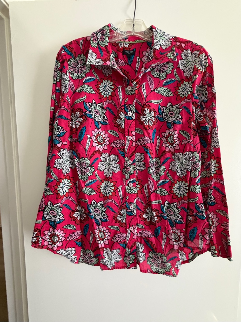 Talbots Pink Floral Button-Down Shirt